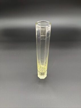 Green Teleflora Crystal Octagon Flower Vase. 8in